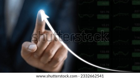 Businessman with money economic growth, graph money, global economic, trader investor, business financial growth, stock market, Investments funds, price, graph, technology and investment concept