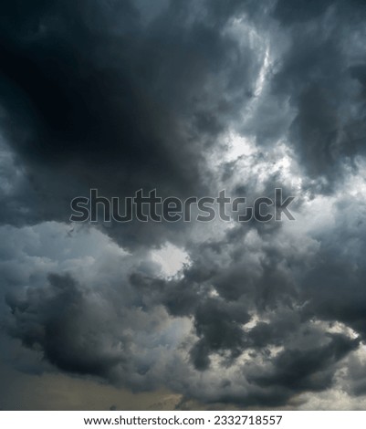 Dark sky with stormy clouds. Dramatic sky ,Dark clouds before a thunder-storm.