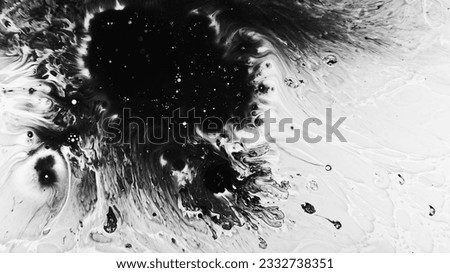 Ink pattern. Liquid swirl. Mud fluid spreading on dirty grunge texture spatters oil watercolor design mystery abstract illustration. Royalty-Free Stock Photo #2332738351