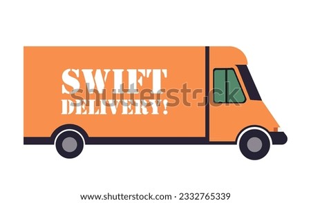 Van with the inscription swift delivery. Moving, transportation, car, truck, courier, mail. SSTK bold. Vector line icon for Business