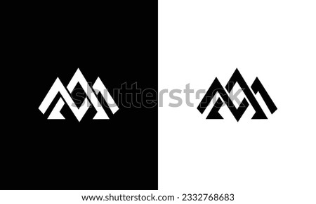 ma or am monogram logo design template
