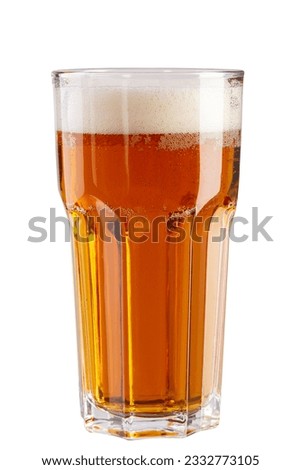Glass of beer isolated white background. Alcoholic drinks. File contains clipping paths.