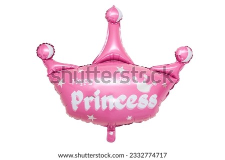 Happy birthday baloon pink cute crown Decoration with white background