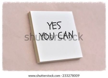 Text yes you can on the short note texture background