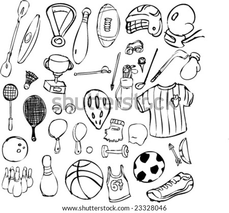 Sport drawing icon set