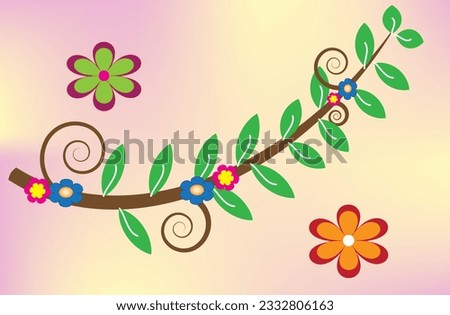 The  branch of a flowers in vector Art