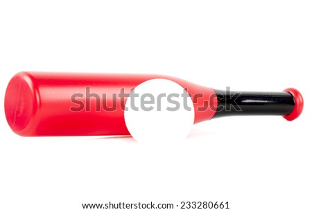 Toy baseball bat isolated on white background