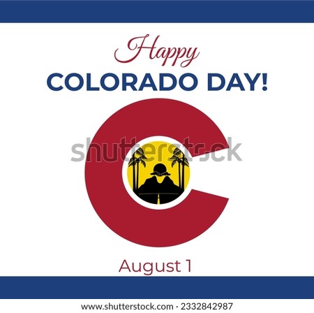 Round Colorado State flag vector icon isolated with mountain and sun objects. happy colorado day august 1st