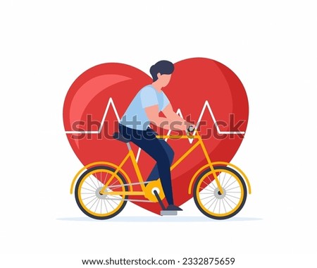 cycling is good for healthy and active lifestyle with bicycle and heartbeat.