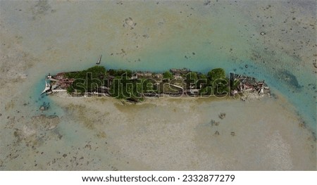 Shipwreck of SS City of Adelaide at West Point on Magnetic Island in Townsville, Queensland, Australia. Nature and trees grow through the vessel on beach. Instagram travel hotspot for backpackers.  Royalty-Free Stock Photo #2332877279