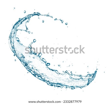 Curve water splash isolated on white background