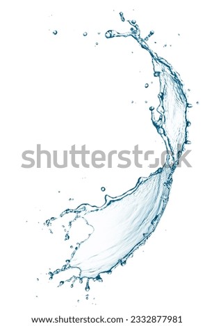 Blue water splash isolated on white background Royalty-Free Stock Photo #2332877981