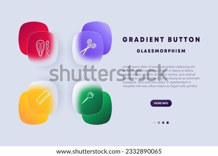 Hairdresser line icon. Scissors, hairpin, brush, comb, beauty, style, fashion. Glassmorphism style. Vector line icon