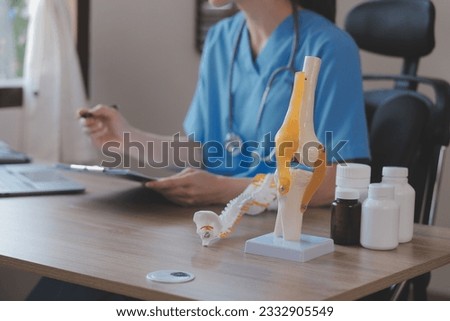 Medicine doctor touching tablet. Medical technology and futuristic concept.
