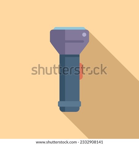 Old flashlight icon flat vector. Travel equipment. Vacation tourism