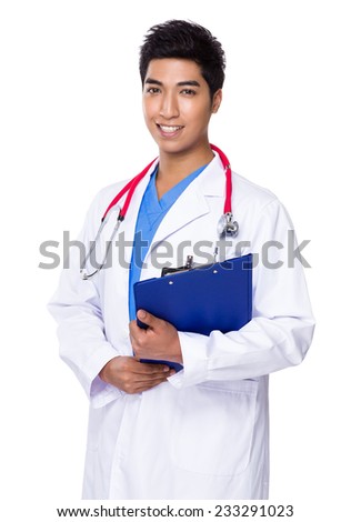 Male Doctor with clipboard
