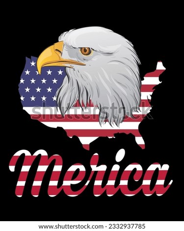 Merica USA patriotic eagle pride t-shirt design