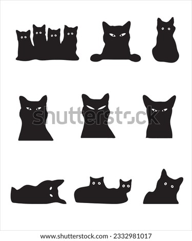 Cat Silhouette Vector Black Cat Vector 