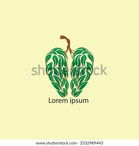 lungs logo vector illustration with the concept of leaves forming lungs