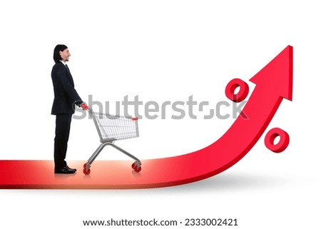 Man in high grocery inflation concept