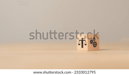 Ethics in business operations management concept. Business ethics, environmental ethics, applied ethics, and sustainable development. Wood  blocks with ethical and business operation management icon. Royalty-Free Stock Photo #2333012795