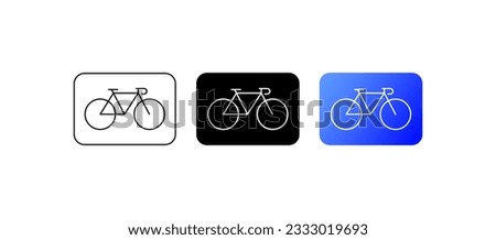 Bike path. Flat, color, bike path sign, motor transport. Vector icons.