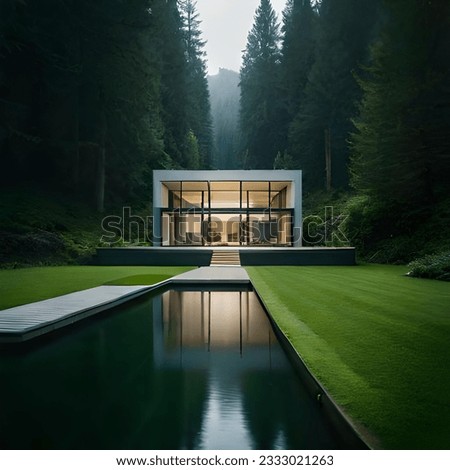 Modern house design with nature