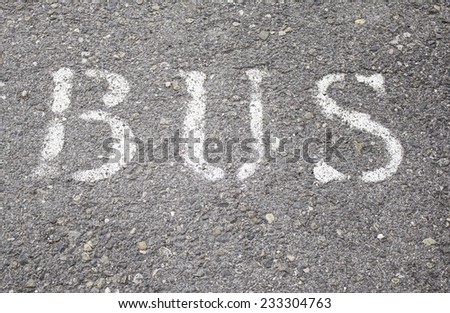 Bus Parking at urban road, symbol