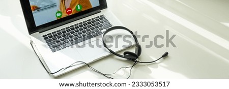 Online Class Using Video Conference On Laptop