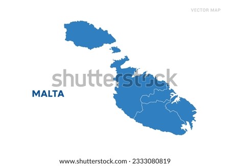 Map blue of Malta on white background vector.
