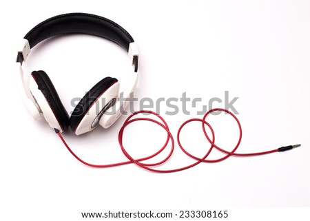 Close up of headphones,on white background