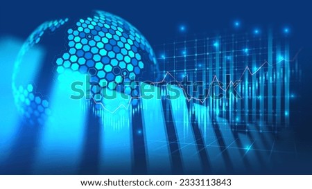 Stock market or forex trading graph in futuristic concept suitable for financial investment or Economic trends business idea and all art work design. Abstract finance background Royalty-Free Stock Photo #2333113843