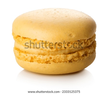 Lemon macaron isolated on a white background