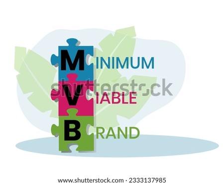 MVB - Minimum Viable Brand acronym. business concept background. vector illustration concept with keywords and icons. lettering illustration with icons for web banner, flyer Royalty-Free Stock Photo #2333137985