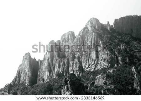 Black And White Mountain Peak At Big Bend National Park