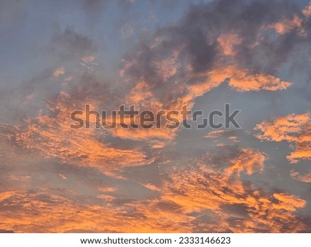 Sunset sky with pink color cloud.