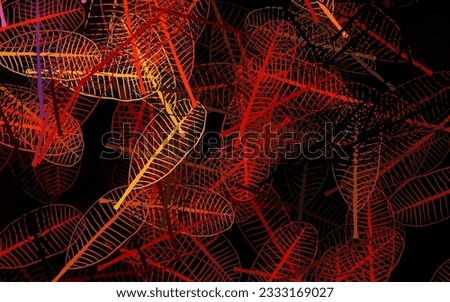 Dark Red vector elegant background with leaves. Doodle illustration of leaves in Origami style with gradient. Doodle design for your web site.