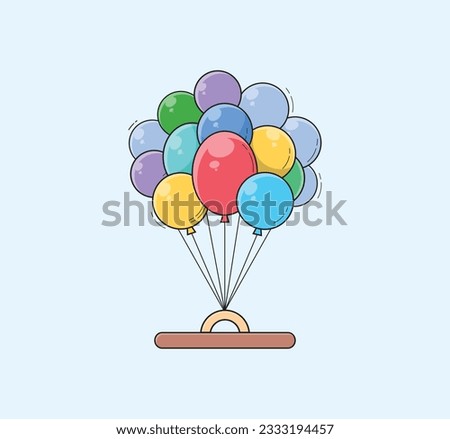 Balloon cartoon colored clipart illustration