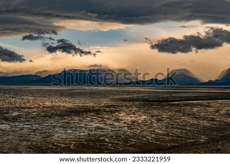 Alaska mountains, glacier, forest, view of Homer spit Royalty-Free Stock Photo #2333221959