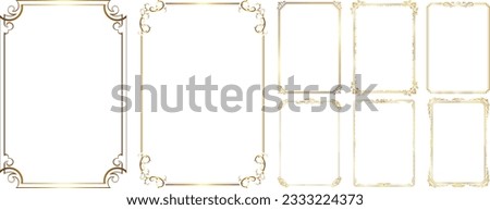Gold frame. Vector set of Decorative vintage frames and borders