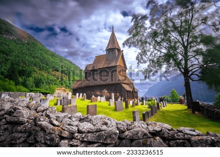 The Urnes stave Church in the village of Ornes. A UNESCO world heritage site Royalty-Free Stock Photo #2333236515