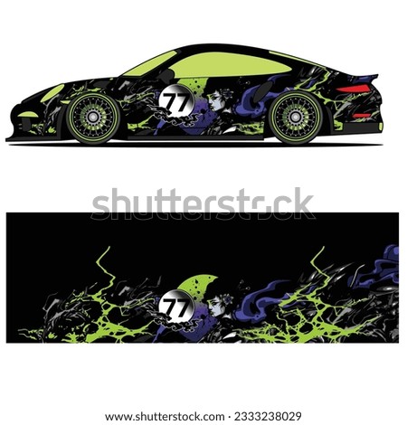 
Abstract graphic design of racing vinyl sticker for racing car advertising