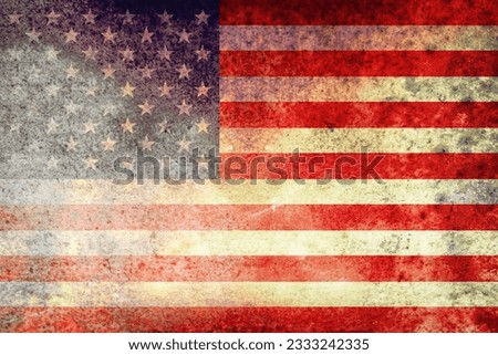 A rusty and vintage grunge textured American flag.