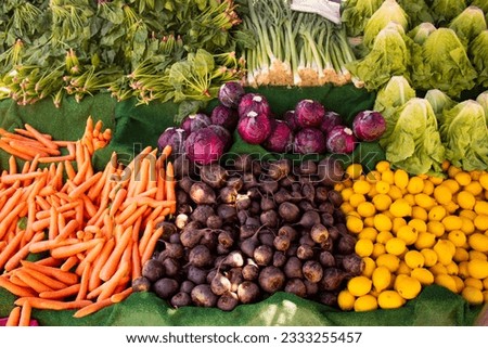colorful vegetables on the market stall