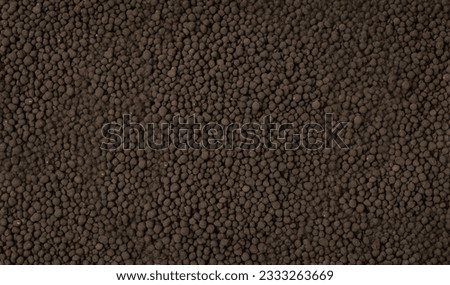 Granular Aquarium Soil Texture Background, Natural Fish Tank Substrate Pattern, Black Organic Topsoil, Earth with Fertilizers, Soft Porous Granular Soil with Copy Space