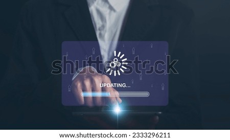 Operating system Software Update developer released new version app functions technology for a Modern, Efficient, computer system, and Secure Digital Environment. Royalty-Free Stock Photo #2333296211
