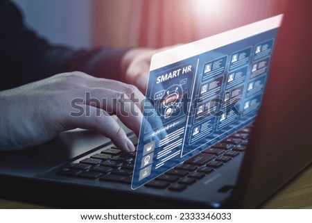 Smart AI technology system for human resource management. concept of effective person information, audit, assessment, and qualification system in organization. Royalty-Free Stock Photo #2333346033