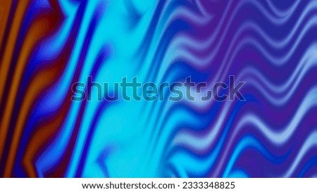 Neon waves blur glow. Fluorescent curves. Defocused cyan blue purple orange color gradient light glossy ripple texture abstract copy space background.