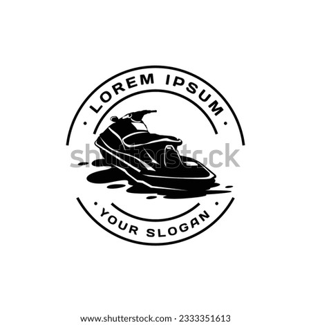 Jet ski emblem design logo isolated