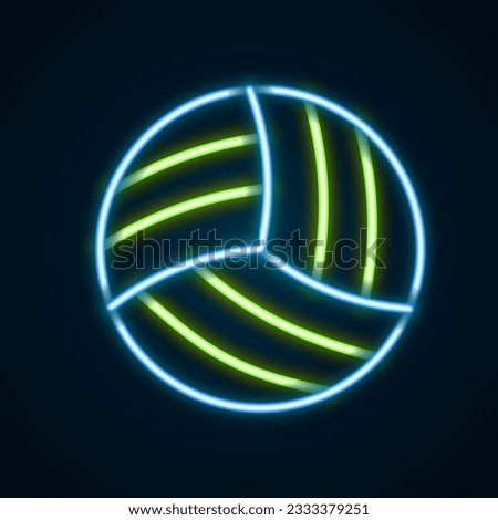 Glowing neon line Volleyball ball icon isolated on black background. Sport equipment. Colorful outline concept. Vector